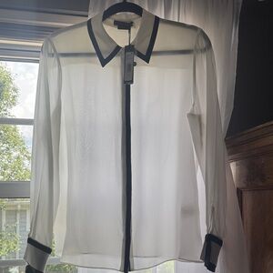 Alice + Olivia White and Black Blouse